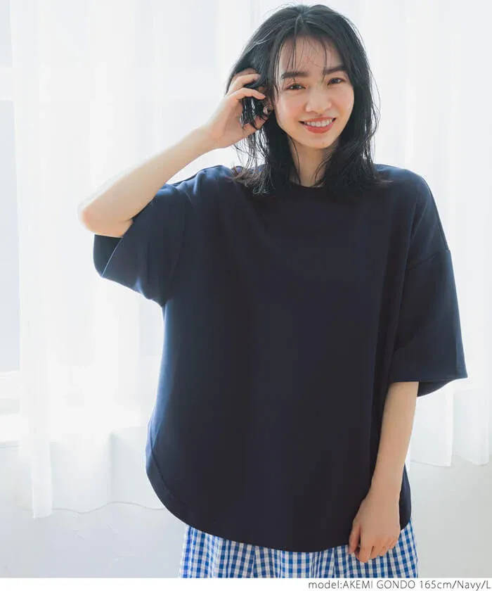 日本 COCA - 新感覺系列 輕盈落肩寬袖上衣-灰藍