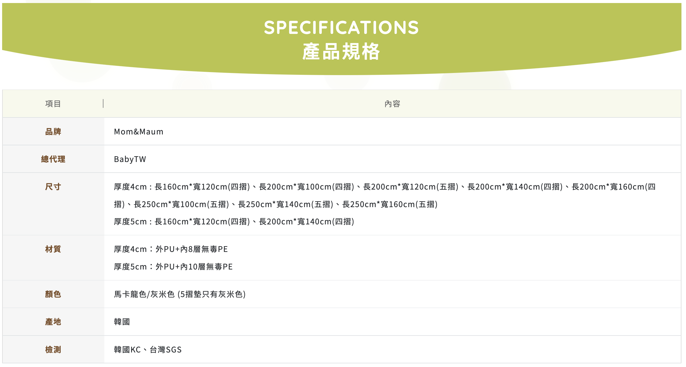 韓國Mom&Maum - 遊戲地墊-四折墊-馬卡龍 (200*140*5cm)