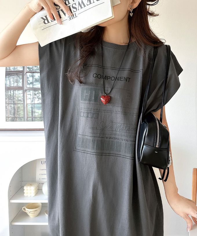 日本 Classical Elf - 下擺蕾絲酷感印花法式袖洋裝-檢查表