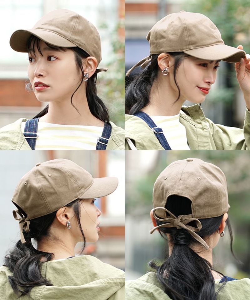 日本 zootie - 100%棉 厚磅可愛後綁帶老帽/鴨舌帽-淺卡其