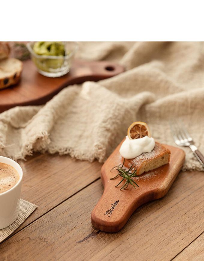 韓國 SSUEIM - 桃花心木製把手迷你砧板/托盤20x10-2件組