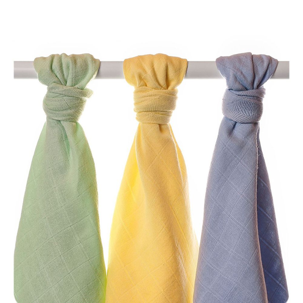 捷克 XKKO - 好時光有機棉紗布巾-綠藍黃 (90*100)
