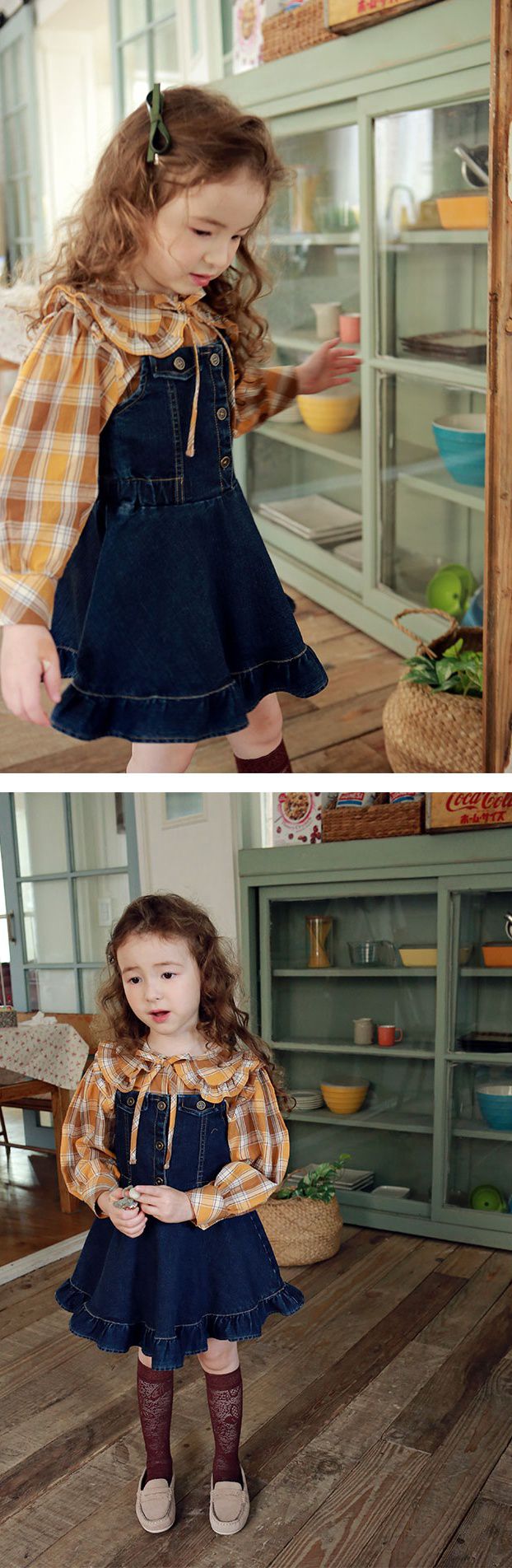 韓國 PuellaFLO - 銅釦牛仔背心裙-深藍