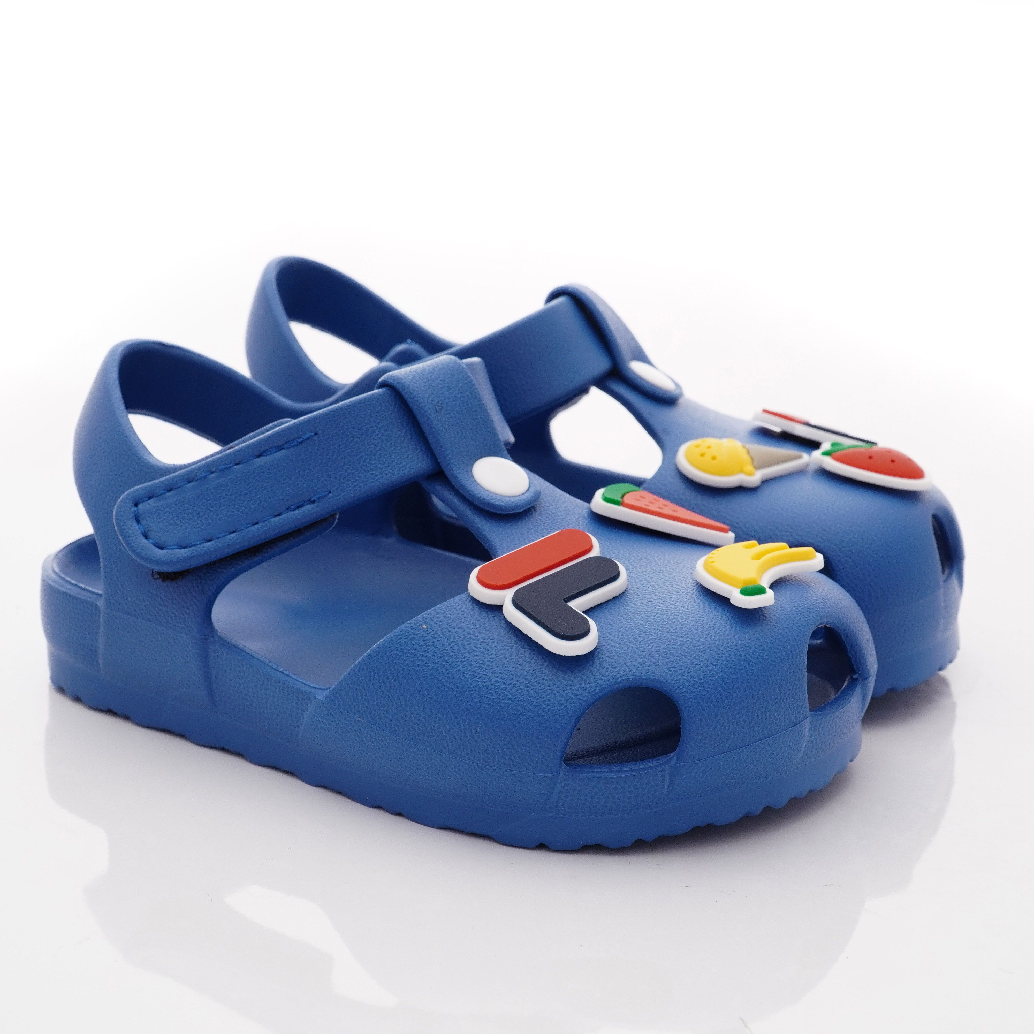 FILA - 護趾水果造型涼鞋款(小童段)-藍