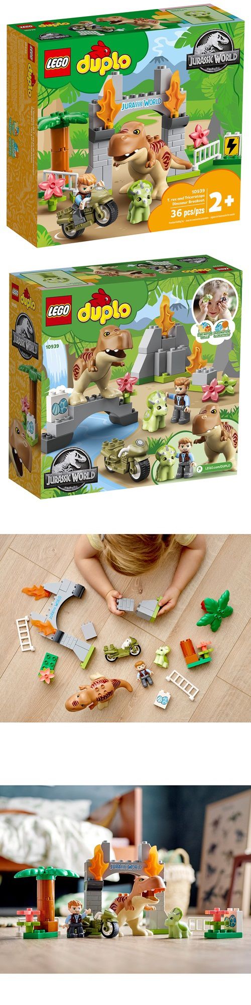 樂高 LEGO - 樂高積木 LEGO《LT10939》Duplo 得寶系列 - 霸王龍和三角龍脫逃-36pcs