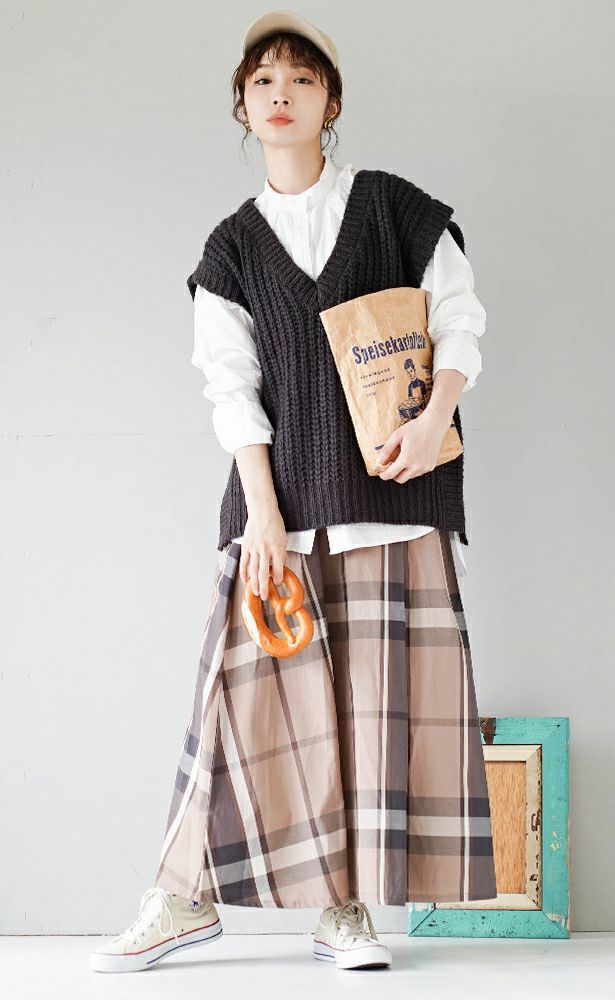 日本 zootie - V領畝編針織背心-灰卡其