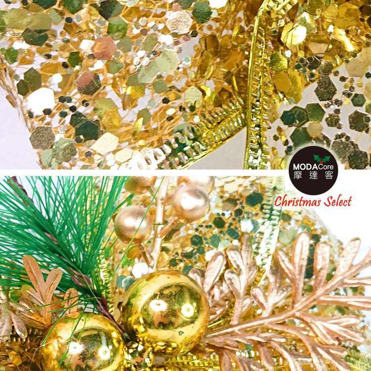 MODACore 摩達客 - 12cm聖誕派對裝飾金色蝴蝶結四入組-禮物包裝適用