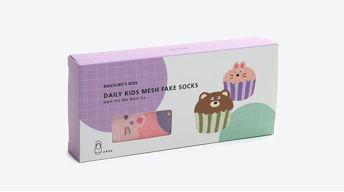 韓國 Daily Like - 兒童襪子/船型襪4入組-動物X食物