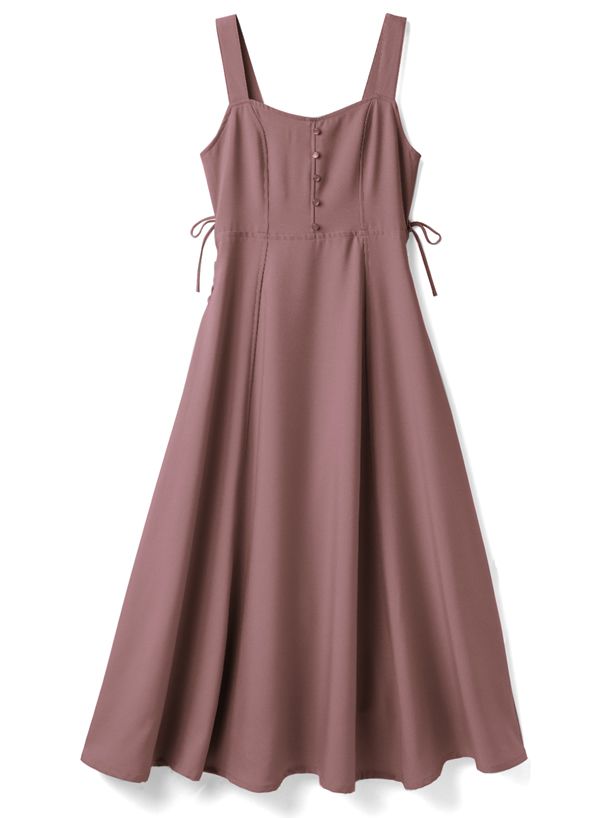 日本 GRL - 絕美氣質蝴蝶結吊帶洋裝-星塵黑