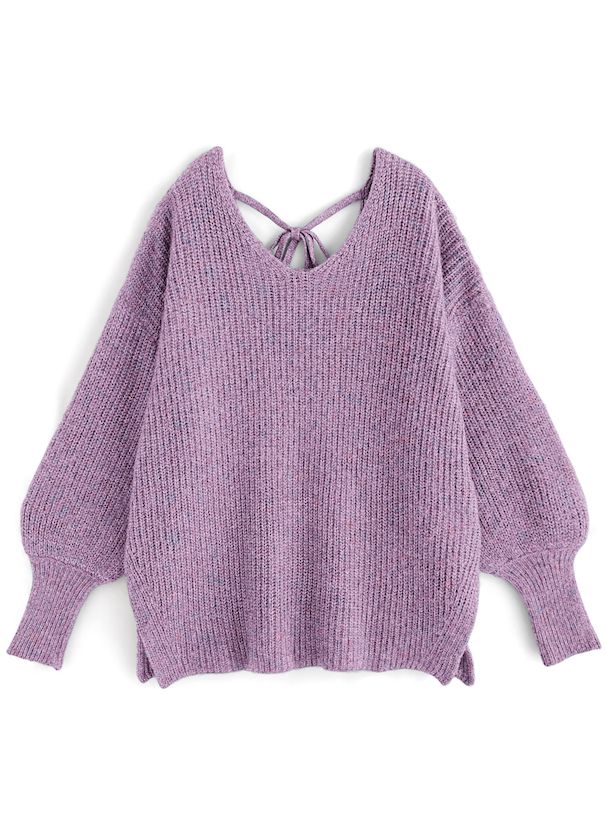 日本 GRL - 慵懶感綁帶長版針織上衣-蘋果綠 (F)