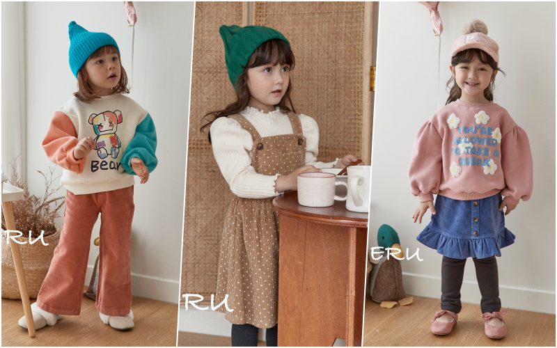 韓國 ERU - 裝飾鈕釦格紋褲裙-紅