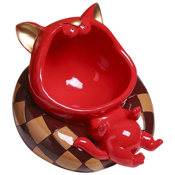 MODACore 摩達客 - 摩達客◉春節開運招財◉沙發大嘴紅色招財貓手機架擺飾_聚寶盆糖果收納好物-藍色