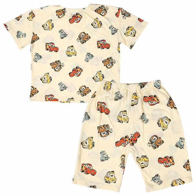 akachan honpo - 短袖家居服-汽車總動員-米白色 (100cm)