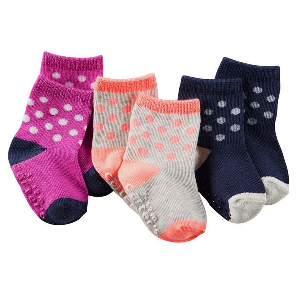 美國 Carter's - 嬰幼兒短襪三入組-白點點