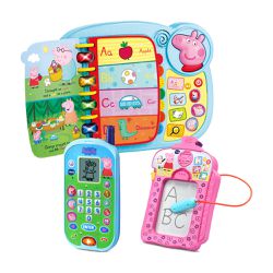 Vtech - 粉紅豬小妹-英語學習旗艦3入組 (有聲書+畫板+手機)