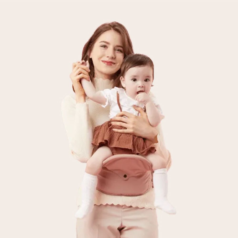 韓國 Bebefit - 快展折疊腰凳-粉沙色