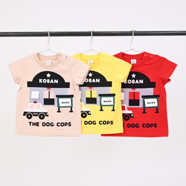 日本 Baby Room - 立體翻翻樂短袖上衣-狗狗警察局-沙杏