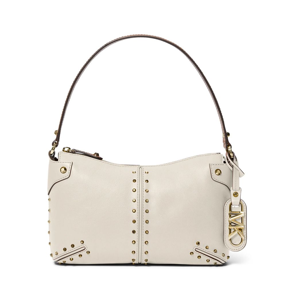 素色鉚釘手提/肩背包 (白)