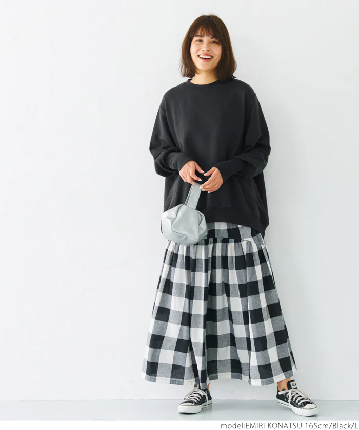 日本 COCA - 休閒寬版澎澎長袖上衣-石墨灰