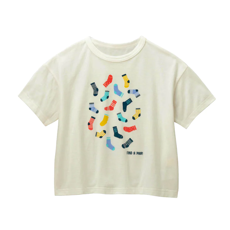 日本千趣會 - GITA 純棉印花短T-襪子組成對-白