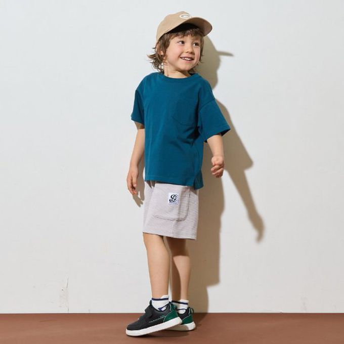 日本 b-ROOM - 柔款彈性大口袋素色短褲(4分丈)-草綠