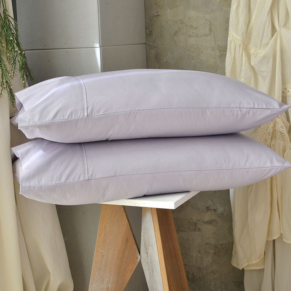 澳洲 Simple Living - 300織台灣製純棉美式信封枕套-月見紫-二入
