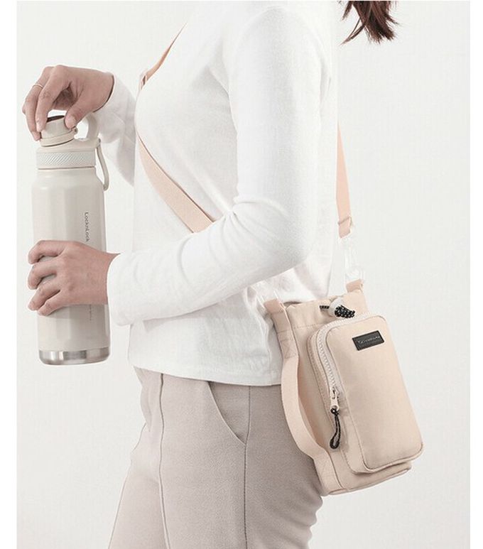 日本 LIZDAYS - 防潑水 手機水壺收納隨身側背小包-煙燻藍