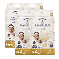 Hoppi - royaldream 皇家系列嬰兒尿布－黏貼型(L)－40片－4袋
