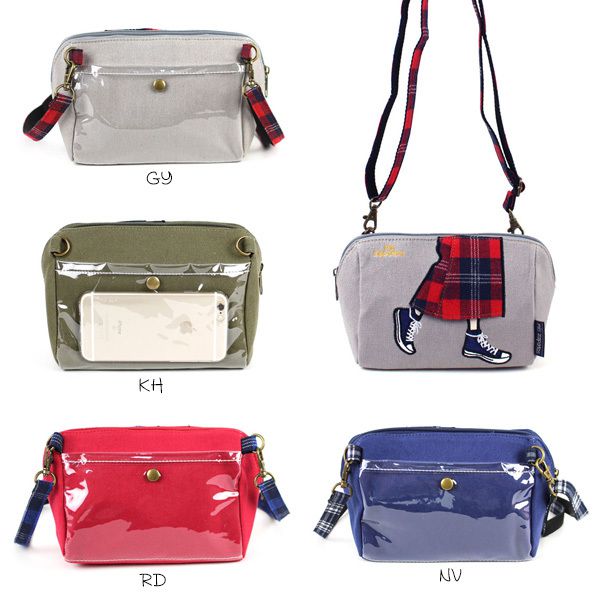 mis zapatos - 斜背美腿包(帆布)-蘇格蘭裙-BK黑色 (14*18*9cm)