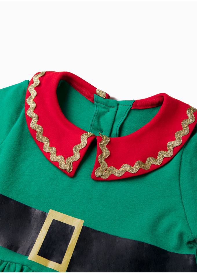 韓國 OZKIZ - (附尖帽,內搭褲)聖誕精靈女孩洋裝