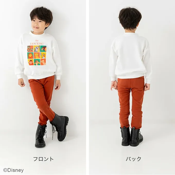 日本 Chil2 - 限量聯名 裏毛印花大學長袖上衣-迪士尼卡通獅子王-米杏