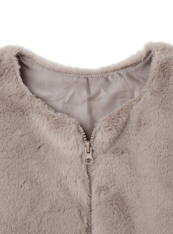 日本 GRL - 超柔軟刷毛圓領外套-煙燻粉 (F)