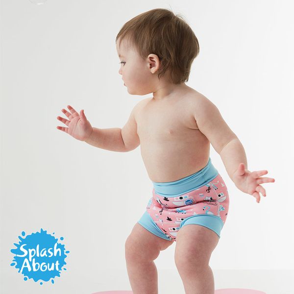 Splash About 潑寶 - 3D加強版 游泳尿布褲-粉紅動物園