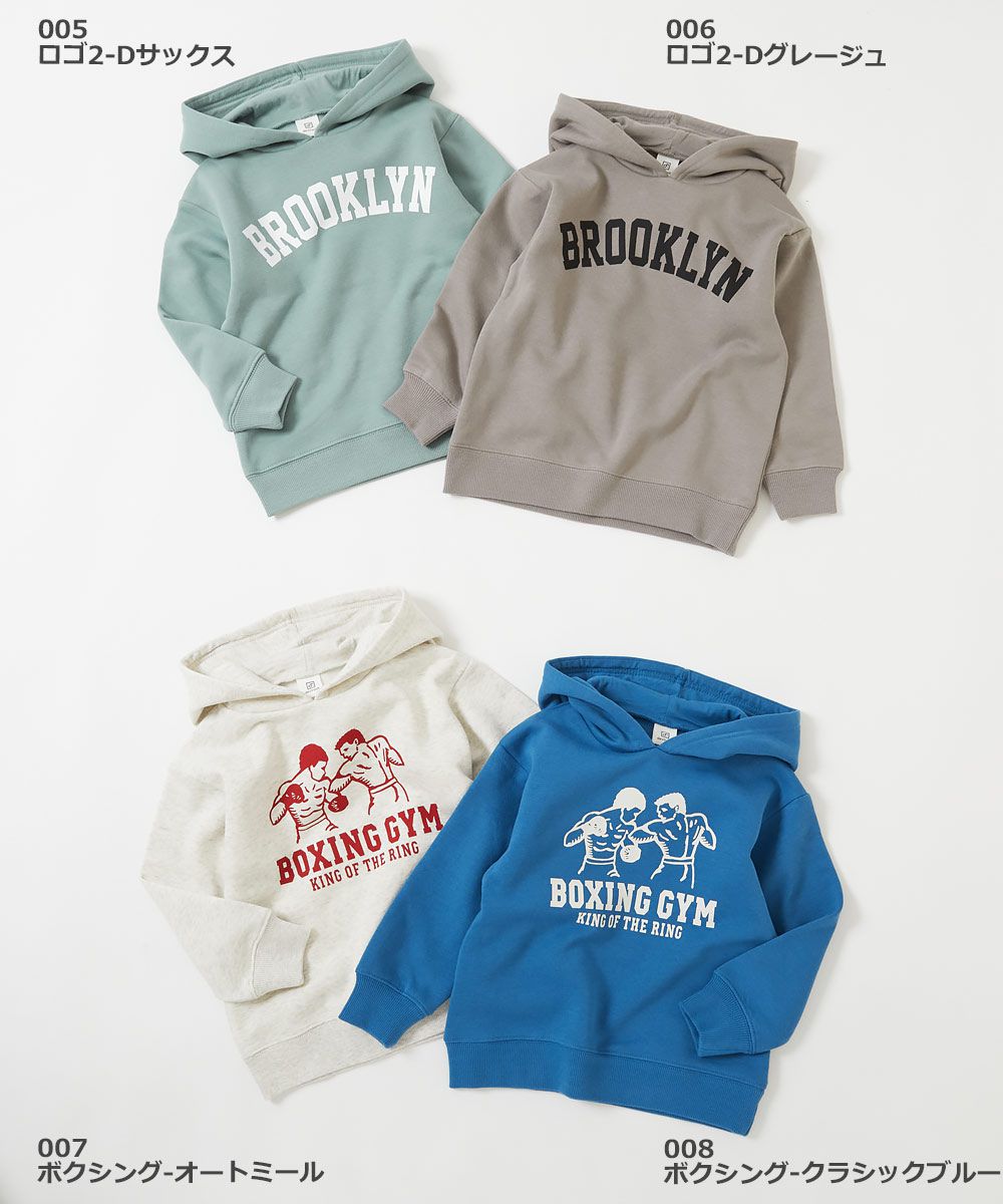 日本 devirock - 柔軟裏毛印花長袖帽T-Guess What-墨黑