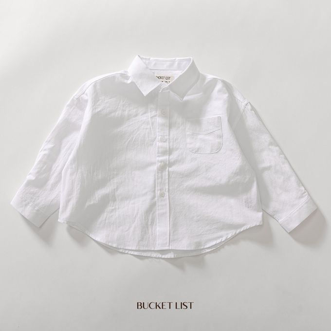 韓國 BUCKET LIST - 韓式落肩長袖襯衫/外套-白