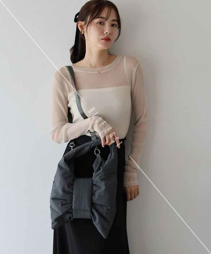 日本 BLUE EAST - 大蝴蝶結造型柔軟2way側背/手提包-黑