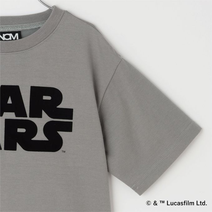 日本 b-ROOM - 限量星際聯名 防污速乾印花短袖上衣-STAR WARS-淺灰綠