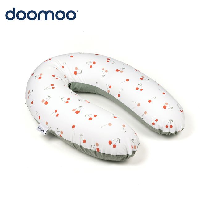 比利時 DOOMOO - 有機棉舒眠月亮枕-櫻桃綠