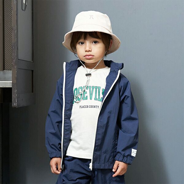 日本 b-ROOM - 潑水加工 連帽2WAY防風外套(附收納袋)-恐龍-軍綠