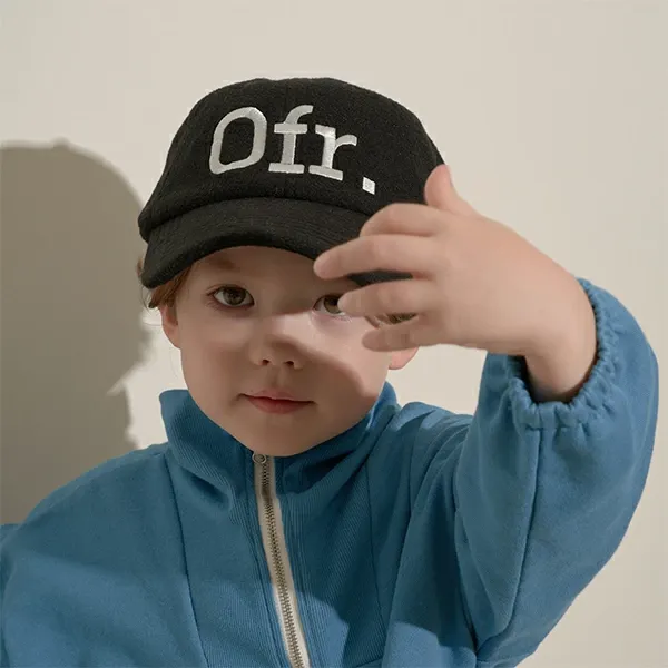 日本 b-ROOM - 英文字絨布遮陽帽/棒球帽-寶石藍 (F)