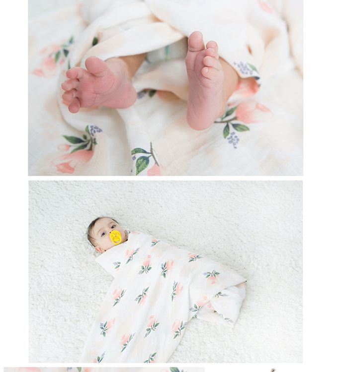 Muslin Tree - 手繪風雙層紗多功能嬰兒包巾-手繪熱帶雨林 (120*120cm)