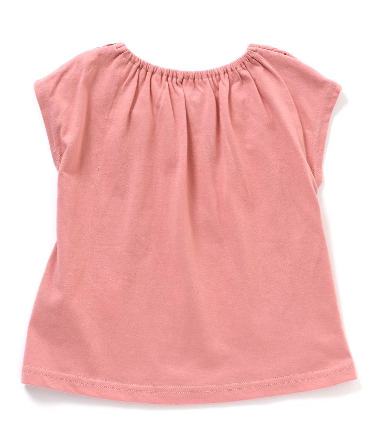 日本 apres les cours - 雕花蕾絲領短袖上衣-深藍