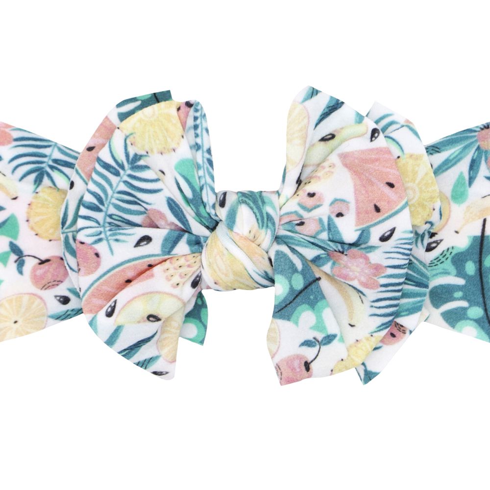 美國baby bling - 純手工極優雅細緻輕柔微彈性/毫無束縛感蝴蝶結髮帶/髮飾_印花菲比系列-清爽夏日