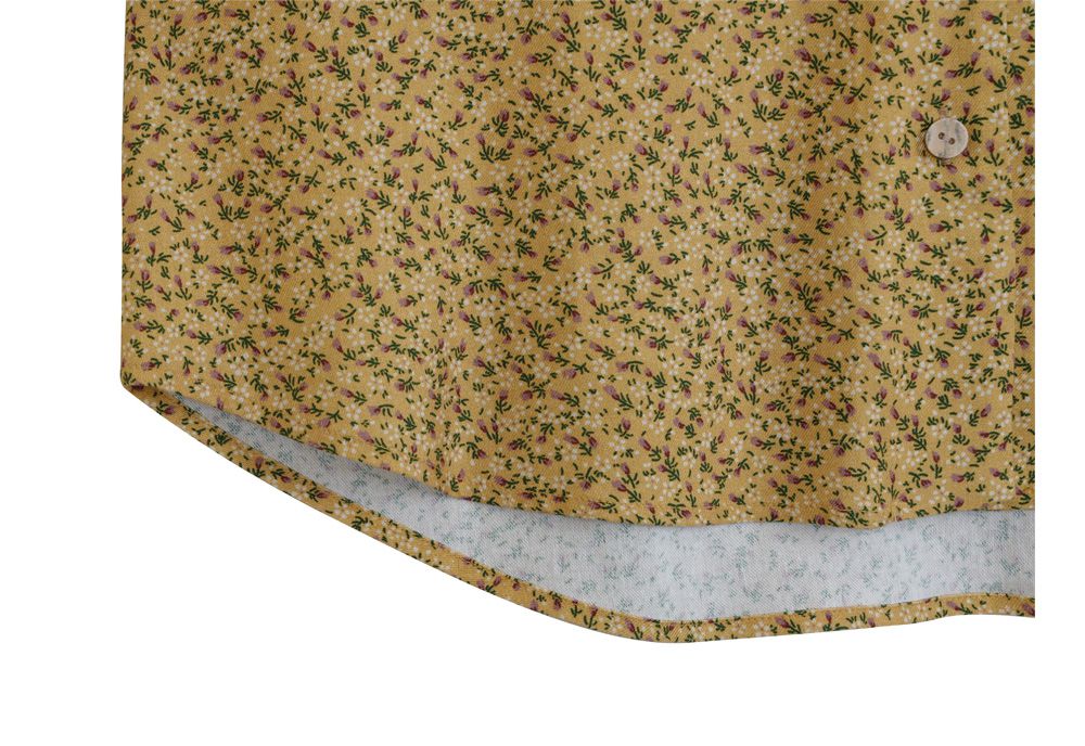 韓國 ULLALA - 活力暖黃碎花長袖睡衣-(兩件式)-黃 (FREE)