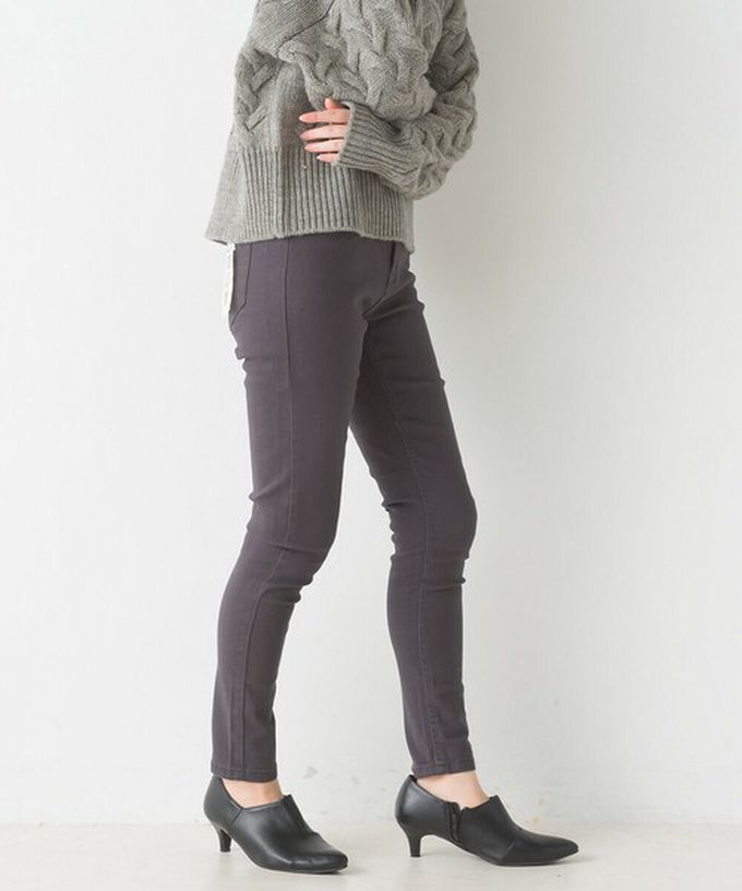 日本 OMNES - [定番]百搭厚磅斜紋布合身長褲-炭灰