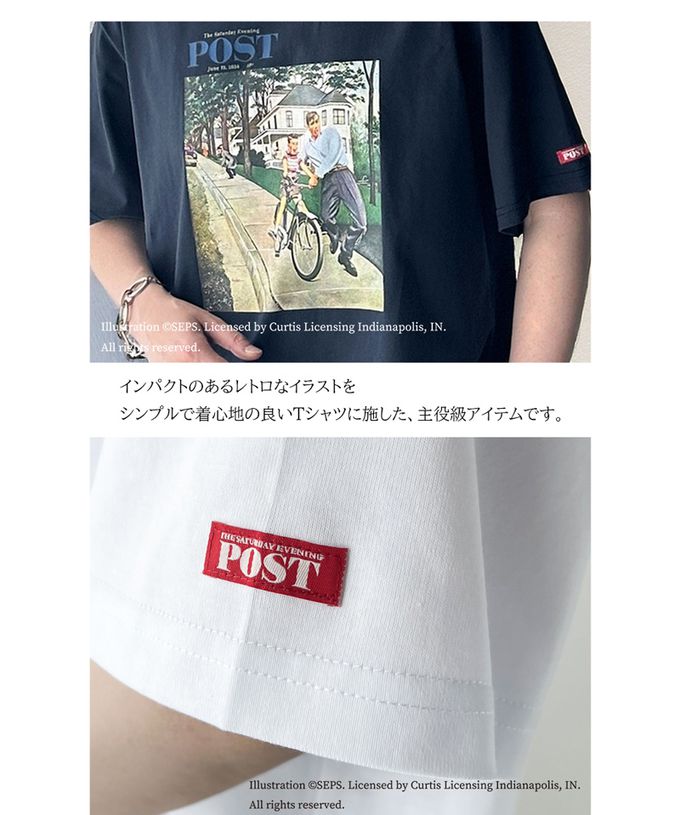 日本 Classical Elf - 設計師聯名 復古印花寬版T恤-自行車課-白