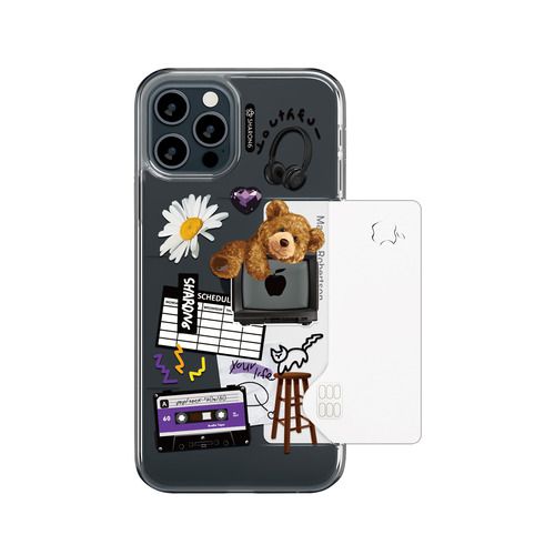 韓國 SHARON6 - 卡夾式防摔手機殼-彩虹表情 (iPhone-12/ 12 Pro)