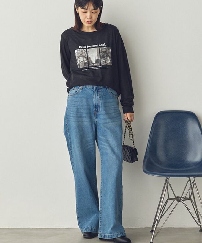 日本 Sans Souci 34+ - 率性照片印花薄透長袖上衣-白