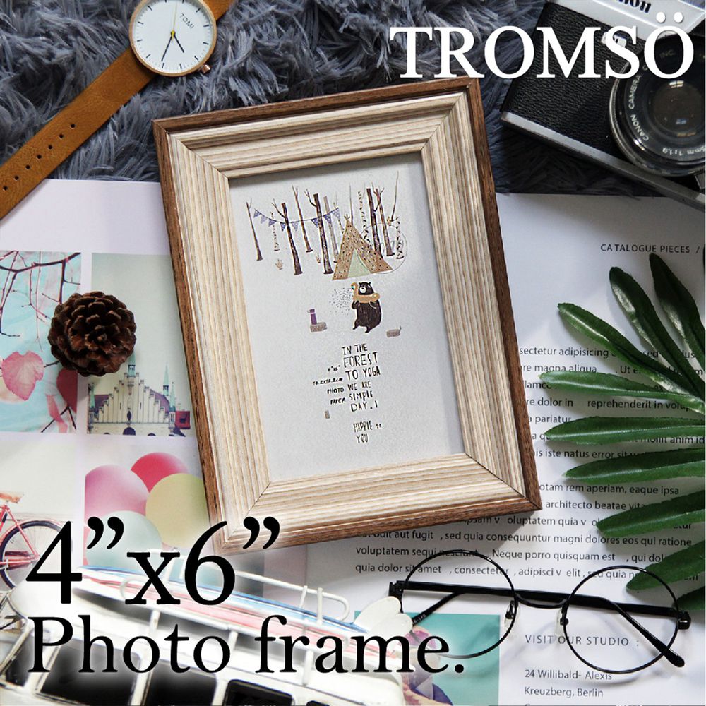 TROMSO - 品味時代貝爾木紋雙色4X6相框  咖