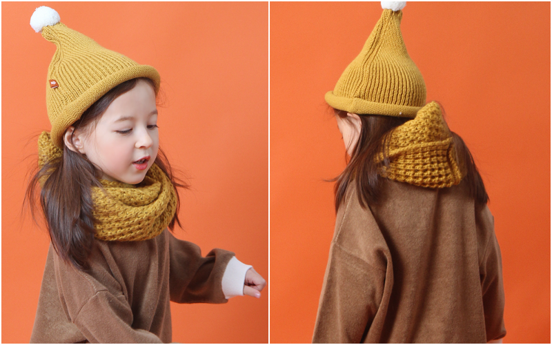 韓國 Babyblee - 粗毛線單色圍脖-粉紅 (FREE)